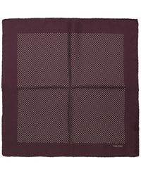 Tom Ford - Bordeaux Zijden Zakdoek Met Stippen - Lyst