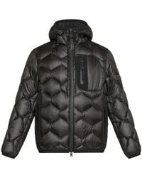 Peuterey - Zwarte Geometrische Gewatteerde Donsjas - Lyst