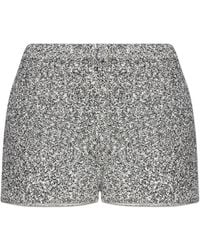 Tory Burch - Korte Broeken ,Grijs ,Shorts Met Een Elastische Tailleband - Lyst