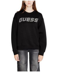 Guess - Rhinestone Logo Sweatshirt - Lyst