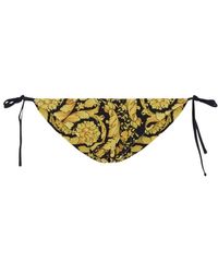 Versace - Badmode ,Geel ,Polyester Barocco Bikini Broekjes - Lyst