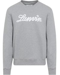 Lanvin - Hoodies & Sweatvesten ,Grijs ,Katoen Ribbon Sweatshirt - Lyst
