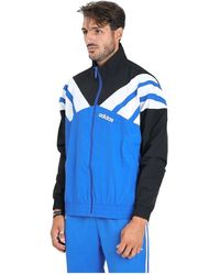 adidas Originals - Retro Zip Sweater Blau Weiß Schwarz - Lyst