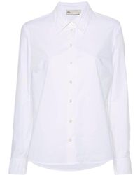Tory Burch - Witte Poplin Blouse Met Knoopsluiting - Lyst