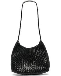 Dragon Diffusion - Schwarze Geflochtene Leder Schultertasche - Lyst