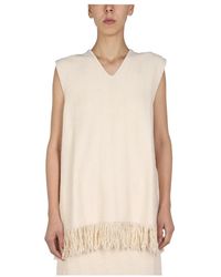 Jil Sander - Tops ,Roze ,V-Neck Top - Lyst