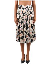 MSGM - Geplooide Rok Met Print - Lyst