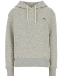 Autry - Hoodies & Sweatvesten ,Grijs ,Katoen Hoodie Met Geborduurd Logo - Lyst