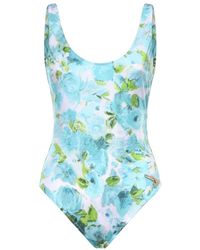 Chloé - Badmode ,Veelkleurig ,Aqua Flower-Print One-Piece Badpak - Lyst