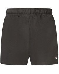 Fila - Korte Broeken ,Zwart ,Katoen Zwarte Katoenen Shorts Met Elastische Taille - Lyst