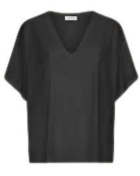 Dondup - Overhemden ,Zwart ,Zwarte V-Hals T-Shirt Met D-Logo - Lyst