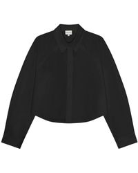 Birgitte Herskind - Overhemden ,Zwart ,Katoen Cropped Poplin Shirt - Lyst