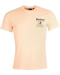 Barbour - Tops ,Oranje ,Katoen Nautisch T-Shirt Coral Sands - Lyst
