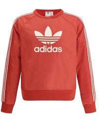 adidas - Gerippter crew neck sweatshirt mit kängurutasche - Lyst