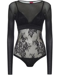 Pinko - Lace Detailed Tulle Bodysuit - Lyst