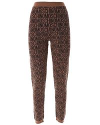 Moschino - Broeken ,Bruin ,Logo Broeken - Lyst