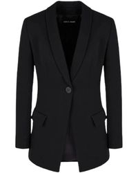 Giorgio Armani - Zwarte Wol Single-Breasted Jas - Lyst