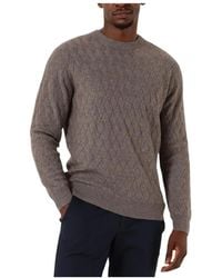 Gentiluomo - Taupe Round Ls Pullover - Lyst