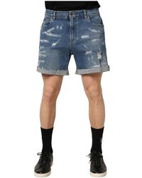 Dolce & Gabbana - Bermuda Denim Shorts - Lyst