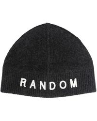 Random Identities - Accessoires ,Zwart ,Wol Grijze Beanie Met Ris Logo - Lyst
