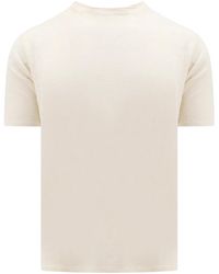 Roberto Collina - Weißes leinen crew-neck t-shirt - Lyst