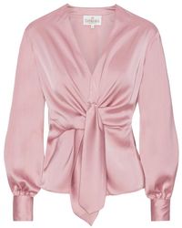 Karmamia - Rosa Bluse Mit Knoten-Detail - Lyst