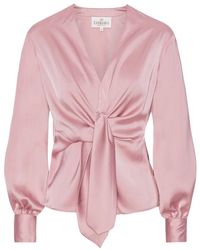 Karmamia - Rosa Bluse Mit Knoten-Detail - Lyst