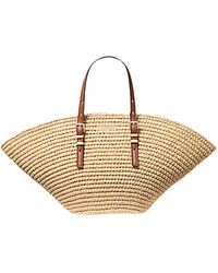 Michael Kors - Handgewebte Strohtasche Isa - Lyst