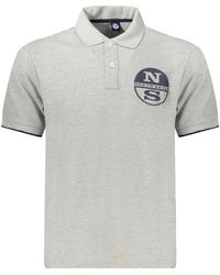 North Sails - Tops ,Grijs ,Katoen Grijze Katoenen Poloshirt Met Gedurfd Print - Lyst