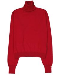 Herno - Truien & Vesten ,Rood ,Wol Turtleneck Trui Van Eindeloos Wol - Lyst