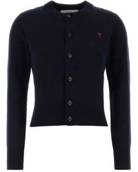 Ami Paris - Truien & Vesten ,Blauw ,Wol De Coeur Cardigan - Lyst