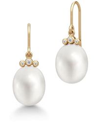 Julie Sandlau - Elegante lovina ohrringe mit perlen und diamanten - Lyst