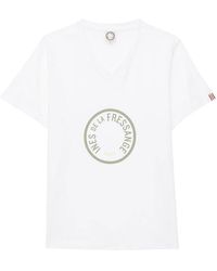 Ines De La Fressange Paris - Grünes v-ausschnitt t-shirt mit logo - Lyst