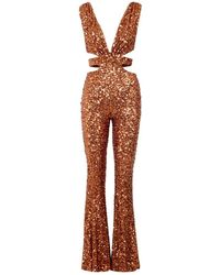 Aniye By - Jumpsuits & Playsuits ,Bruin ,Pailletten Jumpsuit - Lyst