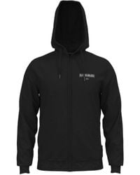 Napapijri - Hoodies & Sweatvesten ,Zwart ,Katoen Zwarte Hoodie Met Volledige Rits En Vlaglogo - Lyst