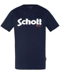 Schott Nyc - Schott t-shirt logo kurzarmshirt - Lyst