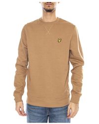 Lyle & Scott - Hoodies & Sweatvesten ,Katoen Brushed Back Crew Neck Sweatshirt - Lyst