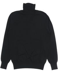 Aspesi - Truien & Vesten ,Zwart ,Wol Merino Wollen Coltrui - Lyst