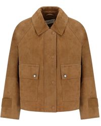 Weekend by Maxmara - Jassen ,Bruin ,Leer Suede Leather Jacket - Lyst