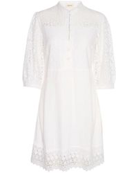 Cream - Kleedjes ,Wit ,Sneeuwwit 3/4 Jurk Met Kant Details - Lyst