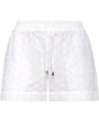 Philipp Plein - Korte Broeken ,Wit ,Katoen Witte Kanten Casual Shorts - Lyst