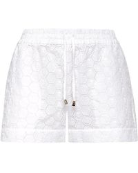 Philipp Plein - Korte Broeken ,Wit ,Katoen Witte Kanten Casual Shorts - Lyst