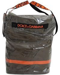 Dolce & Gabbana Katoenen Heren Grote Stoffen Groene Boodschappentas - Zwart