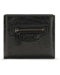 Balenciaga - Accessoires ,Zwart ,Leer Le City Square Bifold Portemonnee - Lyst