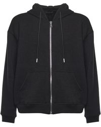 Giuliano Galiano - Zwarte Sweater Met Ritssluiting Capuchon - Lyst