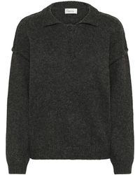 My Essential Wardrobe - Dunkelgrauer Polo Pullover - Lyst