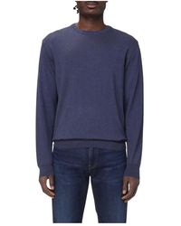Woolrich - Truien & Vesten ,Blauw ,Wol Maglia Slavata - Lyst