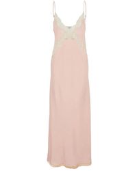 forte_forte - Nachtkleding ,Roze ,Chique Lange Jurk Met Kant - Lyst