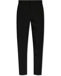 Jil Sander - Broeken ,Zwart ,Wol Wollen Pantalon Met Plooi - Lyst