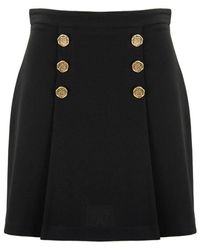 Elisabetta Franchi - Goldknopf Kurzer Ausgestellter Rock - Lyst